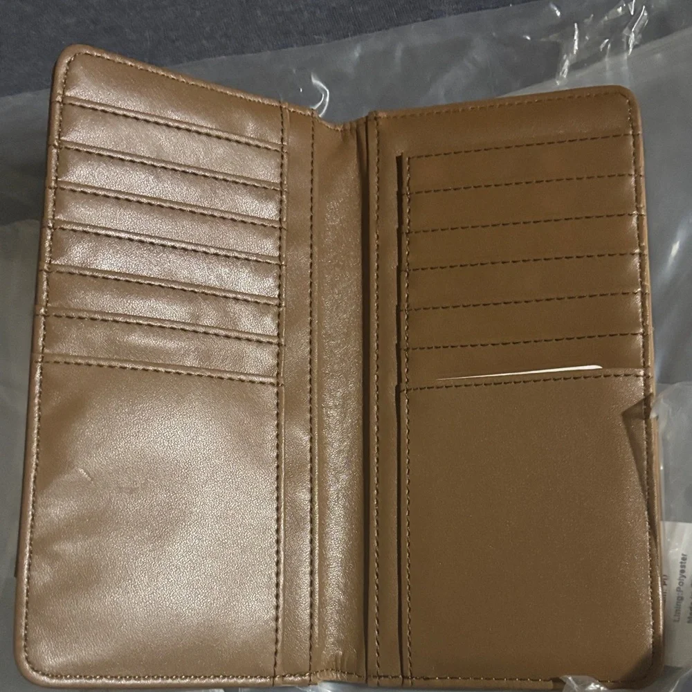 Montana West Tan and Brown Tooled Leather Long Wallet Key & Card Holder